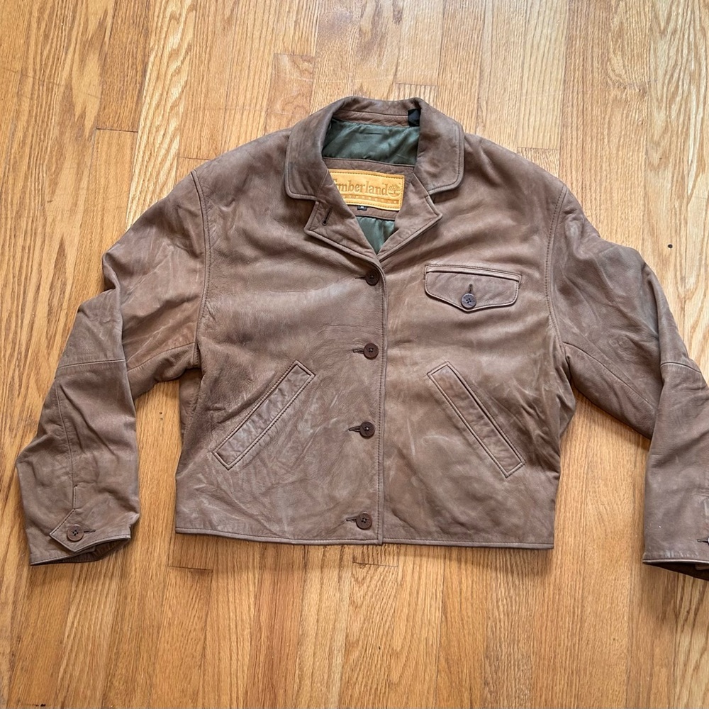 Timberland Women’s Cowhide Leather Jacket Size Medium